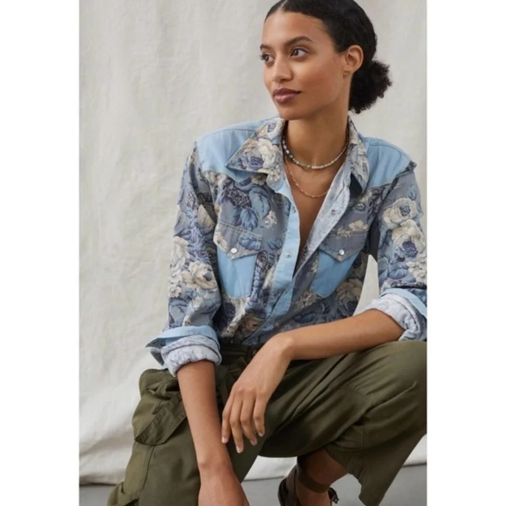 Floral Chambray Button Down - Picture 3 of 8